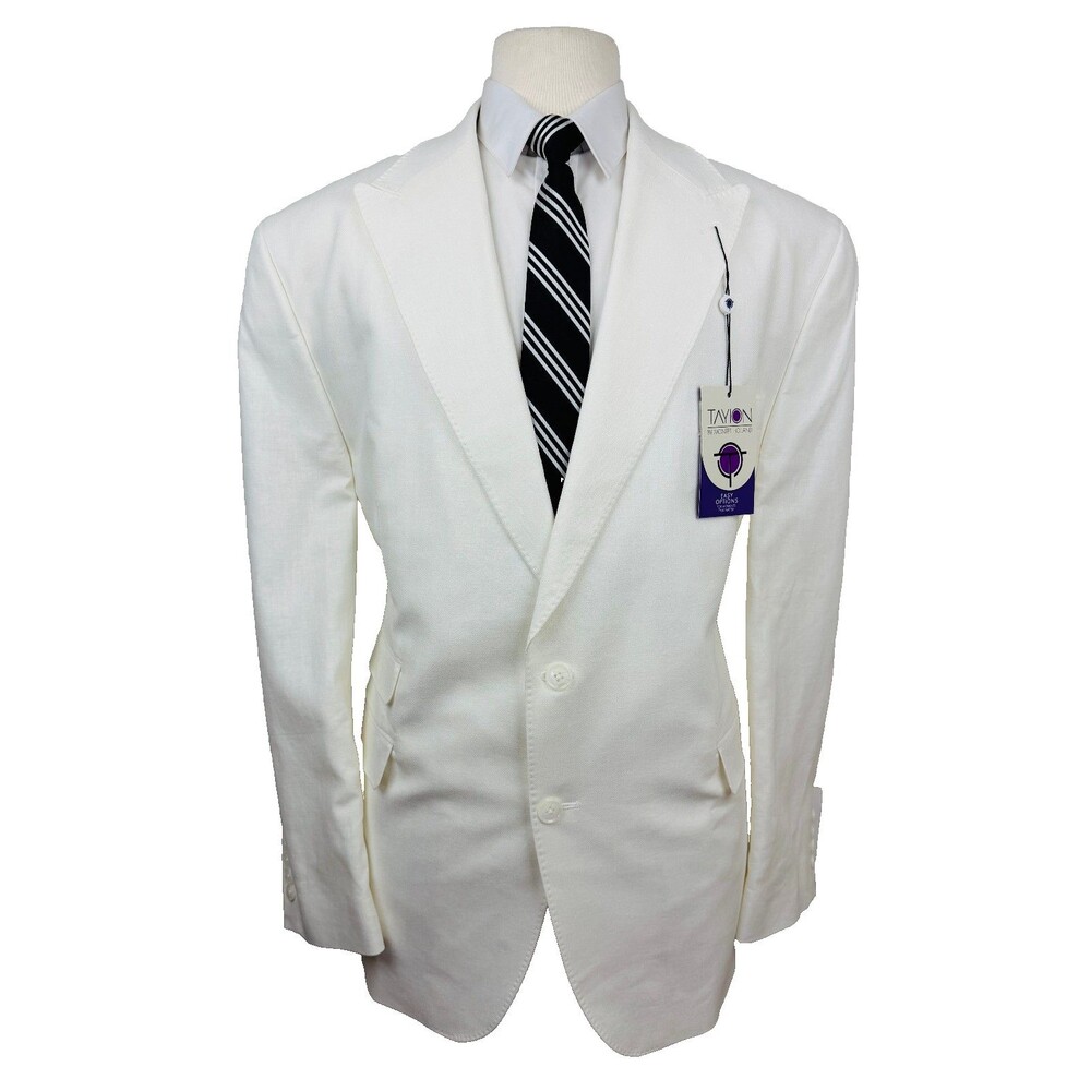 $360 NEW TAYION BY MONTEE HOLLAND Mens 40R White Blazer Sport Coat Suit Jacket